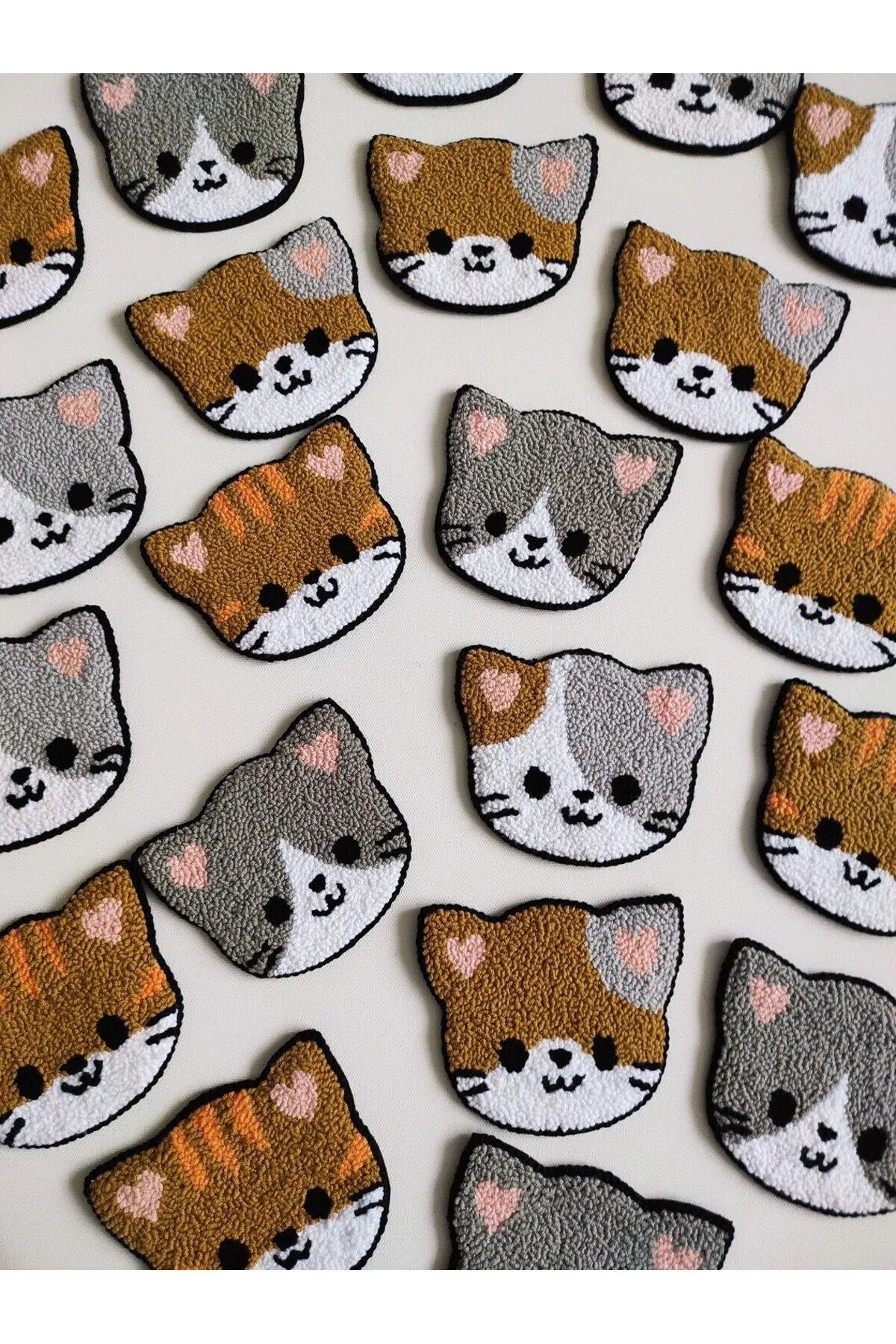 Kedi Desenli Bardak Altlığı Sunumluk Masa Süsü
